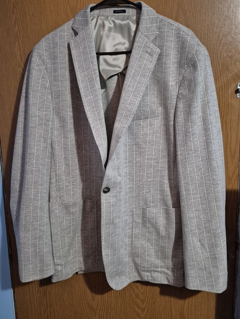 Peter Millar Crown Crafted Melton Knit Pinstripe Soft Blazer Size 48R